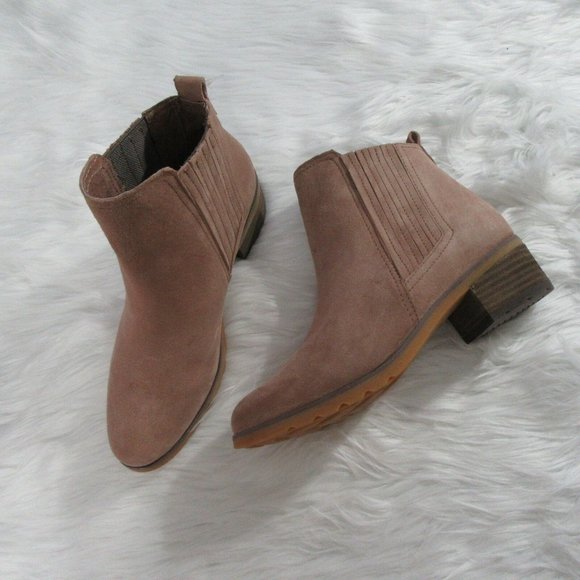 REEF Pink Leather Suede Booties Size
